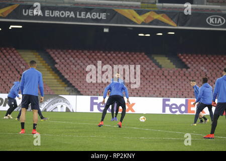 Naples, Italy 20th Feb, 2019. Training of the Zurich football team before tomorrow's match against Napoli in leaghue europe.football, europe league, callajon, maradona, ancelotti Credit: Fabio Sasso/ZUMA Wire/Alamy Live News Stock Photo