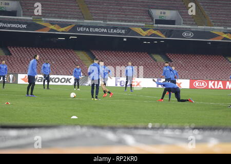 Naples, Italy 20th Feb, 2019. Training of the Zurich football team before tomorrow's match against Napoli in leaghue europe.football, europe league, callajon, maradona, ancelotti Credit: Fabio Sasso/ZUMA Wire/Alamy Live News Stock Photo