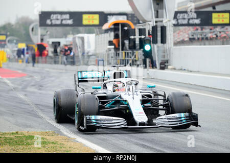 Barcelona, Spain. 20th Feb, 2019. Formula One Testing Day 3; Lewis Hamilton of the Mercedes Team during the winter test at the circuit of Catalunya Credit: Action Plus Sports/Alamy Live News Stock Photo