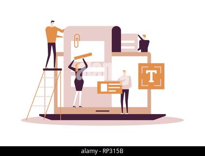 Copywriting concept - flat design style colorful illustration Stock Vector