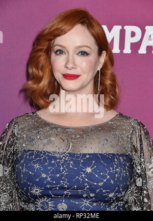 BEVERLY HILLS, CA - FEBRUARY 19: Christina Hendricks arrives at the 21st CDGA (Costume Designers Guild Awards) at The Beverly Hilton Hotel on February Stock Photo