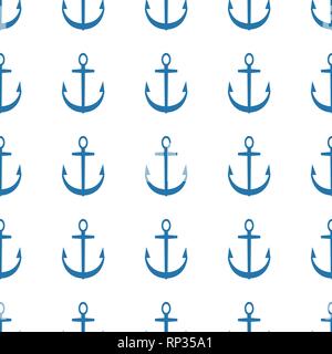 Vector seamless anchor sea pattern. Background for wallpaper, pattern fills, web page Stock Vector