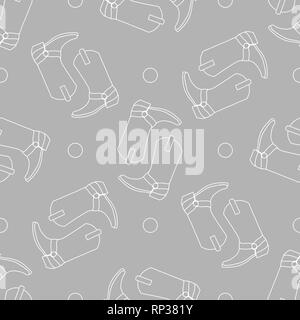 Vector cowboy print. Cowboy boots seamless pattern 10 eps Stock Vector