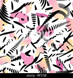 Abstract stylish modern texture with splatter. Artistic drawn background. Seamless pattern with abstract painted shapes. Stock Vector