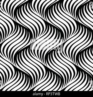 Wavy line seamless pattern. Geometric fabric print texture. Abstract tiling background. Wave tiling line ornamental wallpaper.