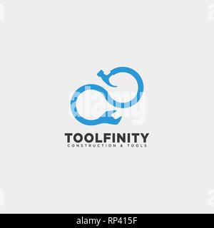 infinity construction tools logo template vector illustration icon element isolated - vector Stock Vector