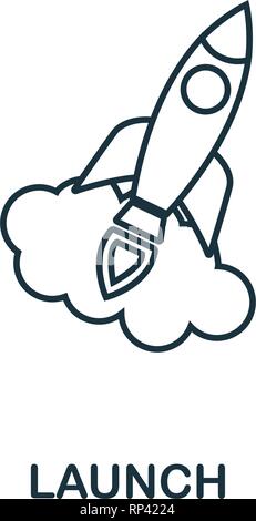 Launch outline icon. Thin line element from crowdfunding icons collection. UI and UX. Pixel perfect launch icon for web design, apps, software, print Stock Vector