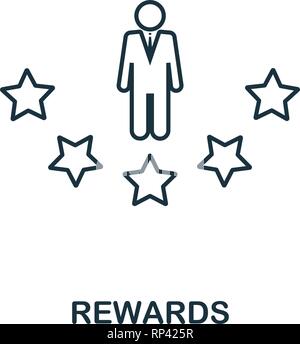 Rewards outline icon. Thin line element from crowdfunding icons collection. UI and UX. Pixel perfect rewards icon for web design, apps, software Stock Vector