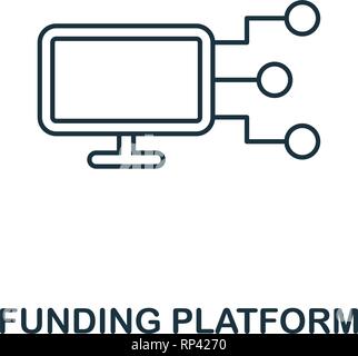 Funding Platform outline icon. Thin line element from crowdfunding icons collection. UI and UX. Pixel perfect funding platform icon for web design Stock Vector