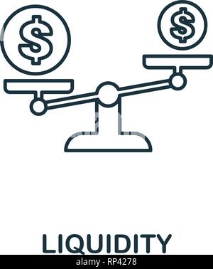 Liquidity outline icon. Thin line element from crowdfunding icons collection. UI and UX. Pixel perfect liquidity icon for web design, apps, software Stock Vector