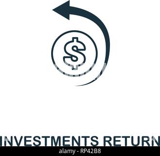 Investments Return outline icon. Thin line element from crowdfunding icons collection. UI and UX. Pixel perfect investments return icon for web design Stock Vector