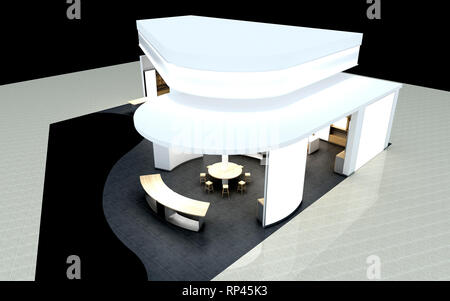 3d render of exhibition stand design Stock Photo