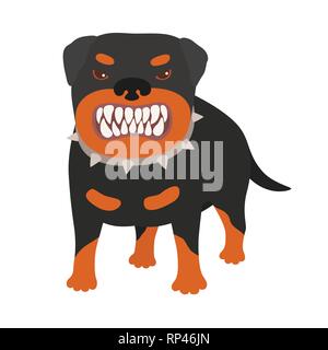 Illustration of a really vicious and evil looking dog. Stock Vector