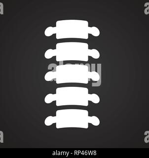 Spine bone icon on black background for graphic and web design, Modern simple vector sign. Internet concept. Trendy symbol for website design web button or mobile app. Stock Vector