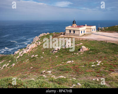 Lighthouse at Cape Prior, near Ferrol, La Coruna, Galicia, Spain Stock Photo