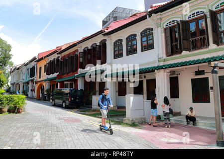 Emerald Hill Rd in downtown Singapore Stock Photo