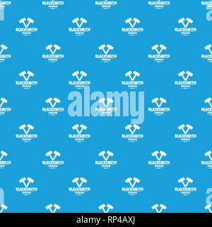 Premium blacksmith pattern vector seamless blue Stock Vector