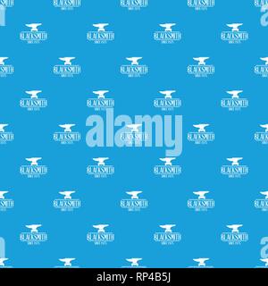 Master blacksmith pattern vector seamless blue Stock Vector