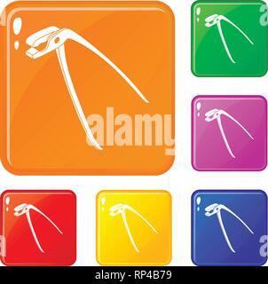 Medical pliers icons set vector color Stock Vector