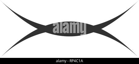 abstract sharp curves logo concept. Can be used as U and A letters vector. Vector illustration isolated on white Stock Vector