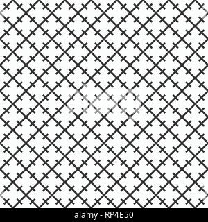 Abstract seamless pattern of symmetrically arranged rhombuses and lines. Repeating geometric tiles. Geometric lattice. Vector monochrome background. Stock Vector
