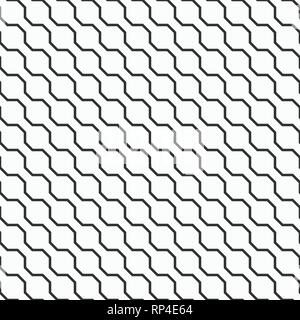 Abstract seamless pattern. Diagonal zigzag lines background. Jagged stripes motif. Regularly repeating geometric shapes. Diagonal arrangement. Vector  Stock Vector