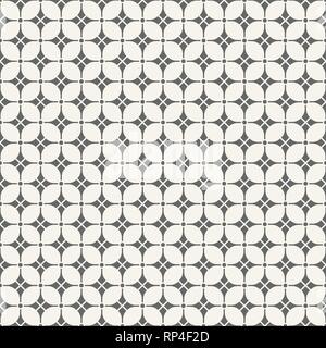 Abstract seamless vector pattern. Regular tiled ornament of geometric shapes. Smooth rhombuses divided into four parts. Stylish geometric texture. Stock Vector