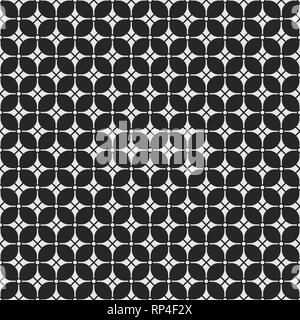 Abstract seamless vector pattern. Regular tiled ornament of geometric shapes. Smooth rhombuses divided into four parts. Stylish geometric texture. Stock Vector