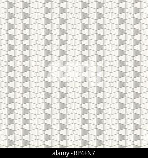 Abstract seamless pattern. Hexagonal grid design. Geometric wallpaper. Tiles motif. Linear style. Oblong striped hexagonal net. Vector background. Stock Vector
