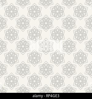 Abstract geometric floral ornament seamless pattern. Symmetric shapes. Stylish background. Vector repeating texture. Stock Vector
