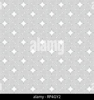 Abstract seamless pattern. Modern stylish texture with regularly repeating geometrical shapes, smooth lines. Tangled round stripes geometric pattern.  Stock Vector