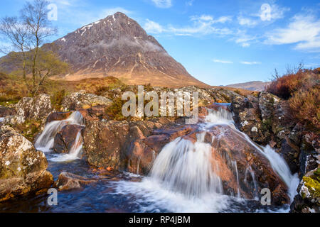 Buachaille Etive Mor, Glen Etive, near Glencoe and Rannoch Moor, Highlands, Scotland Stock Photo