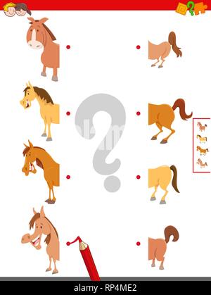 Farm connect the halves worksheet. On the farm matching game for ...