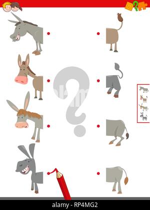 Farm connect the halves worksheet. On the farm matching game for ...