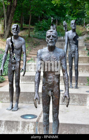 Bronze statues in Prague as memorial to the victims of Communism Stock Photo