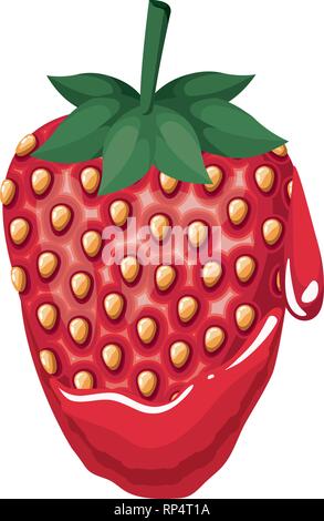 strawberry dripping icon Stock Vector