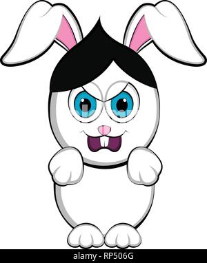 Cute angry easter bunny Stock Vector