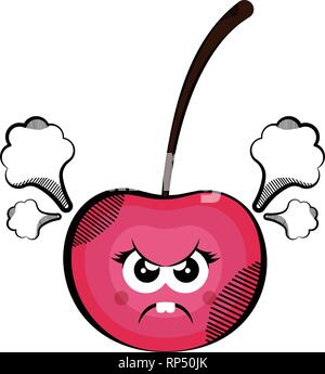 Isolated Angry Cherry Cartoon Stock Vector Image Art Alamy