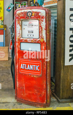 old Atlantic gas petrol pump, Chatham, New York, USA Stock Photo - Alamy