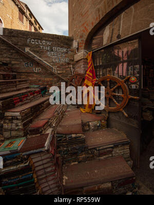 One of the venice’s great liitle finds is the Aqua Alta bookshop. Stock Photo