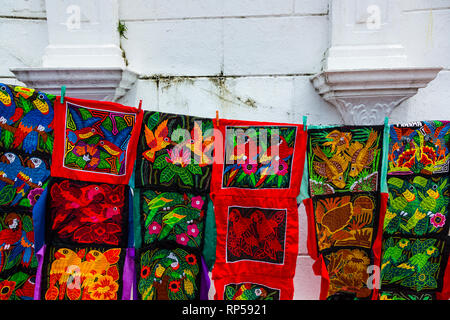 Kuna ethnic group designs, France Square, Panama City, Panama, Central America, America Stock Photo