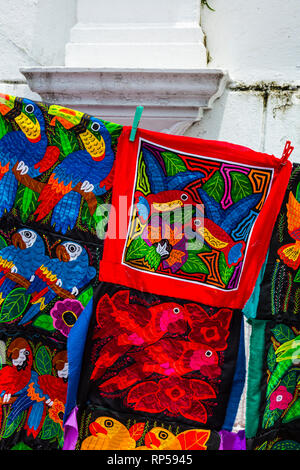 Kuna ethnic group designs, France Square, Panama City, Panama, Central America, America Stock Photo