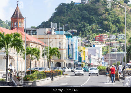 Upper Bay Street, Kingston, Saint Vincent and the Grenadines, Lesser Antilles, Caribbean Stock Photo