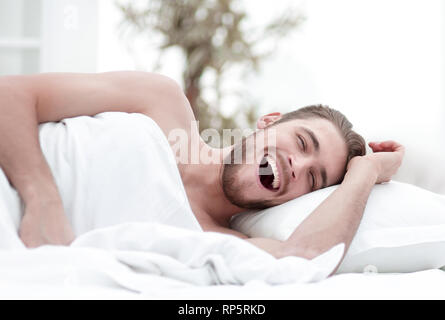 business man resting in a comfortable hotel room Stock Photo
