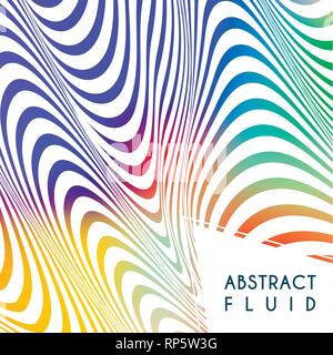 Abstract wavy background, optical art, opart striped. Vector waves, geometry line stripes Stock Vector