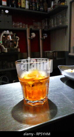 Glass of Aperol Spritz in Italy Bar Stock Photo