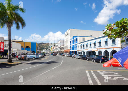 Upper Bay Street, Kingston, Saint Vincent and the Grenadines, Lesser Antilles, Caribbean Stock Photo