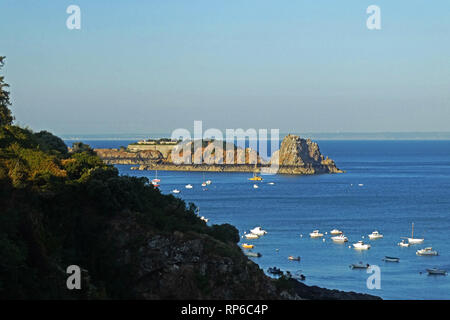 Cancale, ile des Rimains, maritime fort by Vauban, Bretagne, Brittany, Ille-et-Vilaine, France, Europe Stock Photo