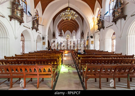 Interior view of San Thome Church, also known as St. Thomas Cathedral Basilica in Chennai. Stock Photo