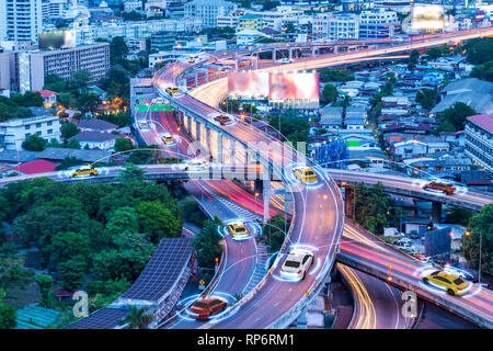 Smart cars with automatic sensor driving on metropolis with wireless connection Stock Photo